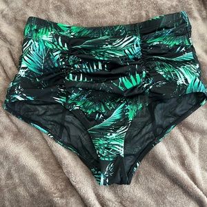 Ruched High Waisted Swim Bottoms
